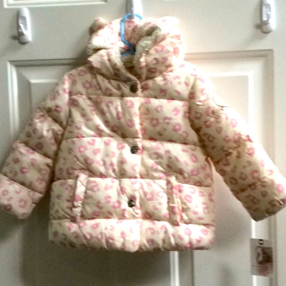 💕 Jessica Simpson Ivory/Pink puffer jacket Sz 24M